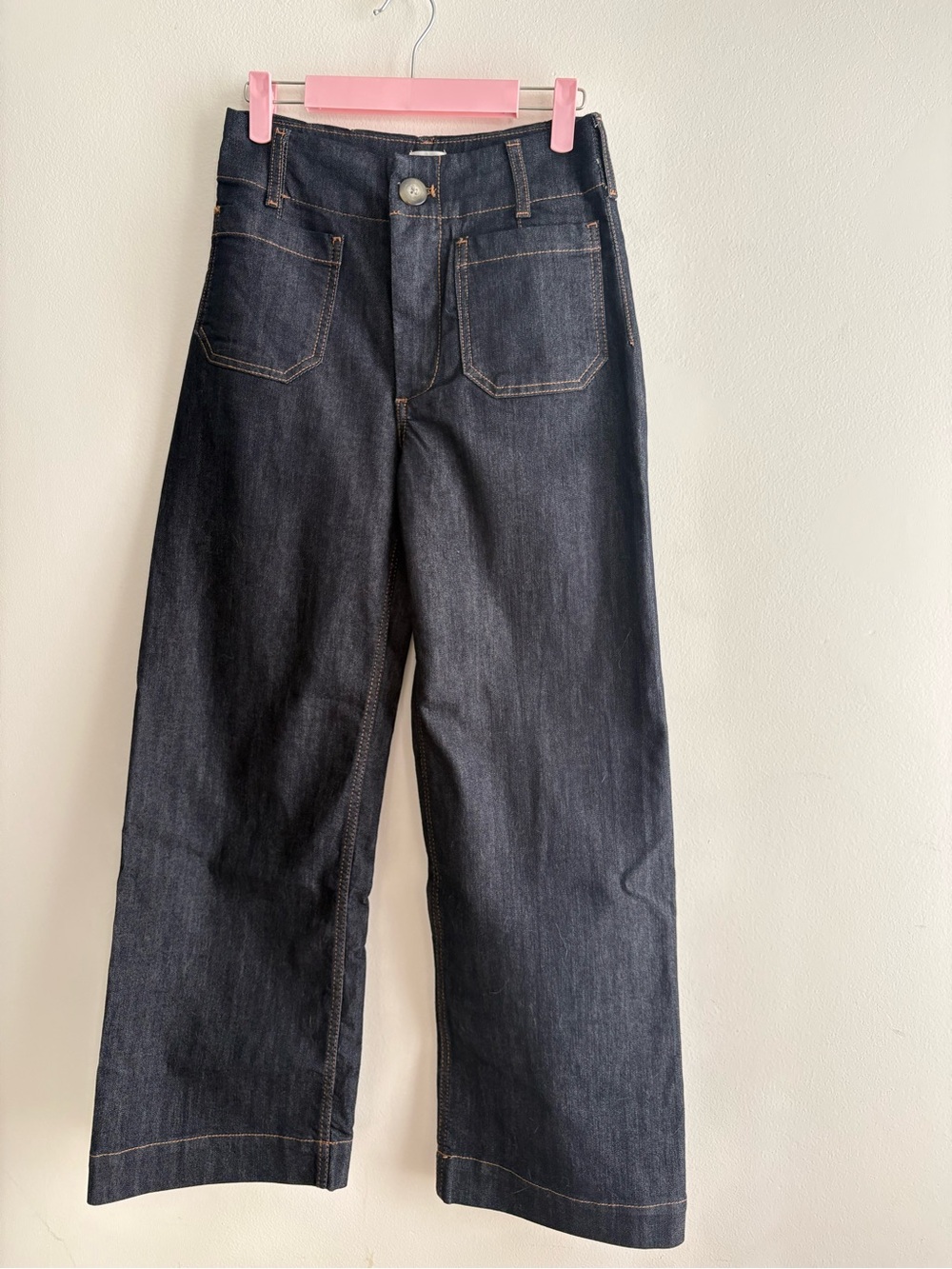 Maeve Anthropologie The Colette Dark Wash Wide Leg Jeans Size 26